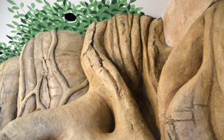 店内でのモルタル造形の施工例